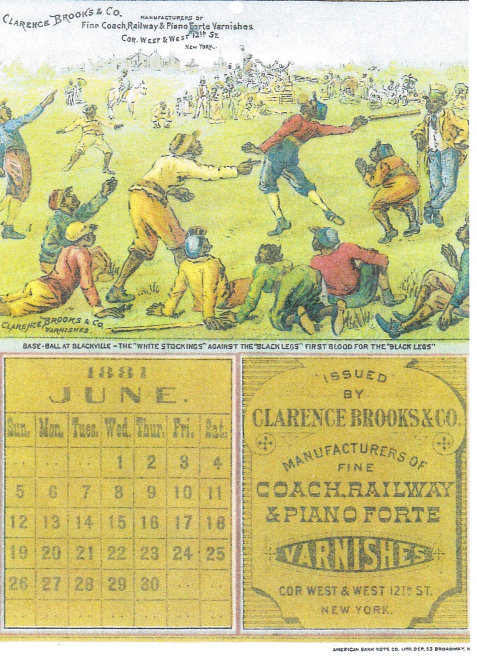 Calendar which is not a baseball advertising trade card