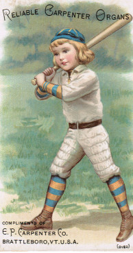 Carpenter Organs baseball advertising trade card