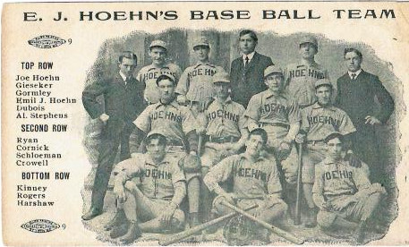 E. J. Hoehn's Base Ball Team baseball advertising trade card