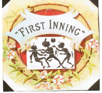 First Inning baseball advertising trade card