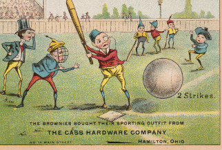 Sample baseball advertising trade card from Set H 804-19