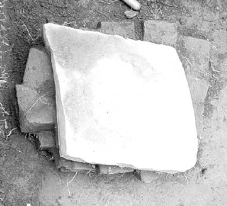 Flagstone from the Flint House archaeological excavation in porch square J3