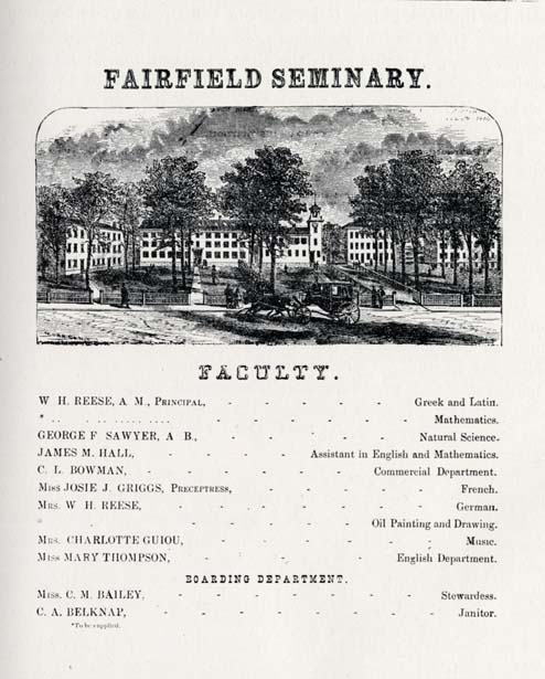 Fairfield Seminary Circular of 1872