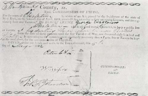 Excise License for the Tavern of George Waggoner