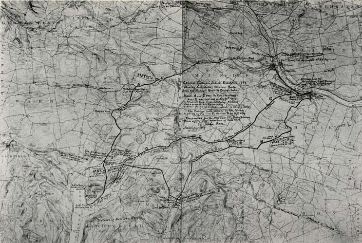 1779. Route of Clinton's March from the Mohawk River to Otsego Lake.