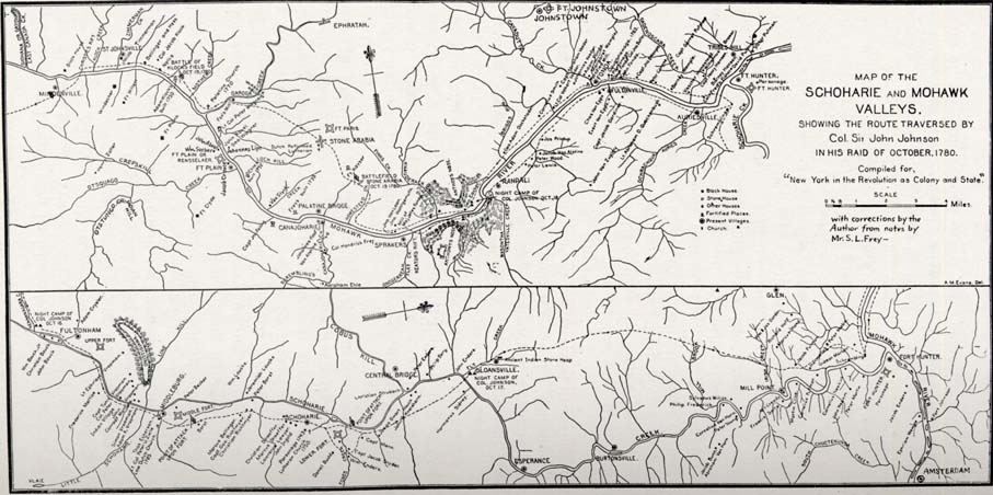 Map of the Schoharie and Mohawk Valleys, Showing the Route Traversed by Col. Sir John Johnson in His Raid Of October, 1780