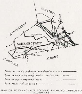 Map of Schenectady County, Showing Improved Highways