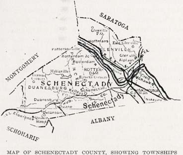 Map of Schenectady County, Showing Townships