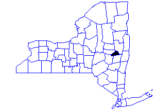 [Map showing location of Schenectady County in New York State]