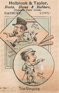 Sample baseball advertising trade card from Set H 804-13