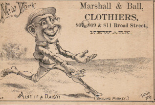 Sample baseball advertising trade card from Set H 804-22