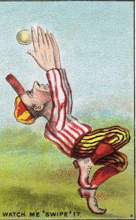 Sample baseball advertising trade card from Set H 804-32