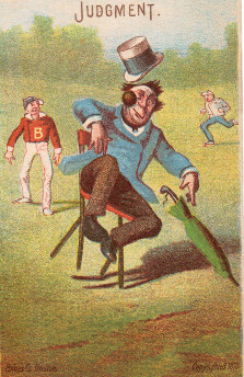 Sample baseball advertising trade card from Set H 804-6