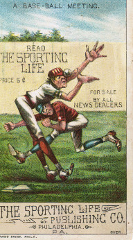 Sample baseball advertising trade card from Set H 804-8a