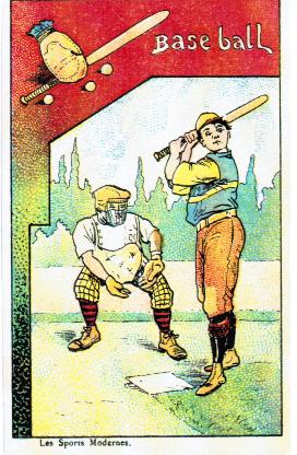 Baseball: Les Sports Modernes baseball advertising trade card